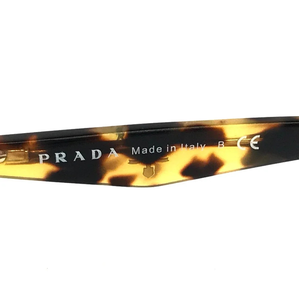 Prada Eyeglasses Frames VPR15P NAI-1O1 Top Black Medium Havana Cat Eye 53-16-135